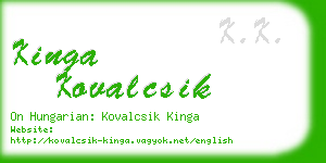 kinga kovalcsik business card